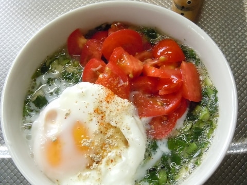 生姜香る　夏野菜のネバトロ麺